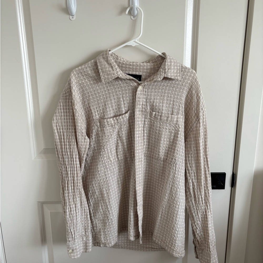 Abercrombie & Fitch Cream Textured Shirt